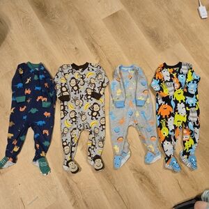 Carters Baby Boy Bundle Of Fleece Footie Pajamas Size 12M